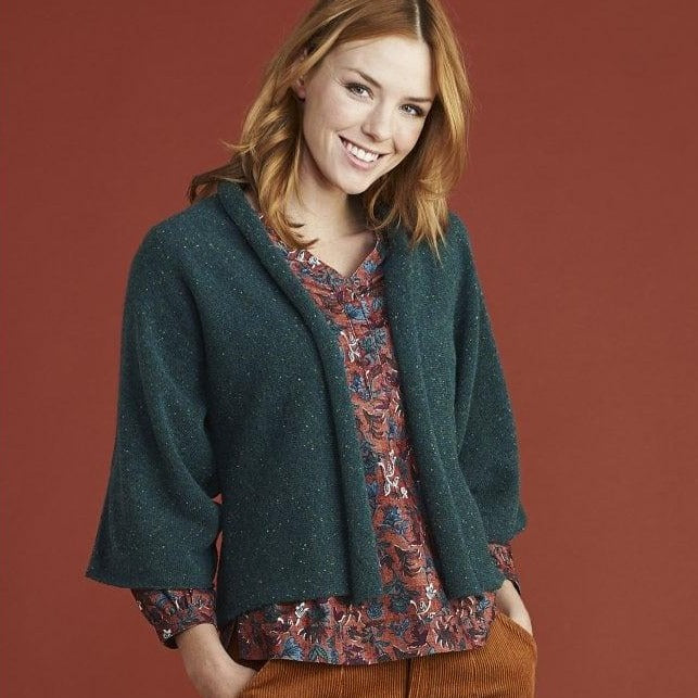 Eva Cardigan in Black Forest Green