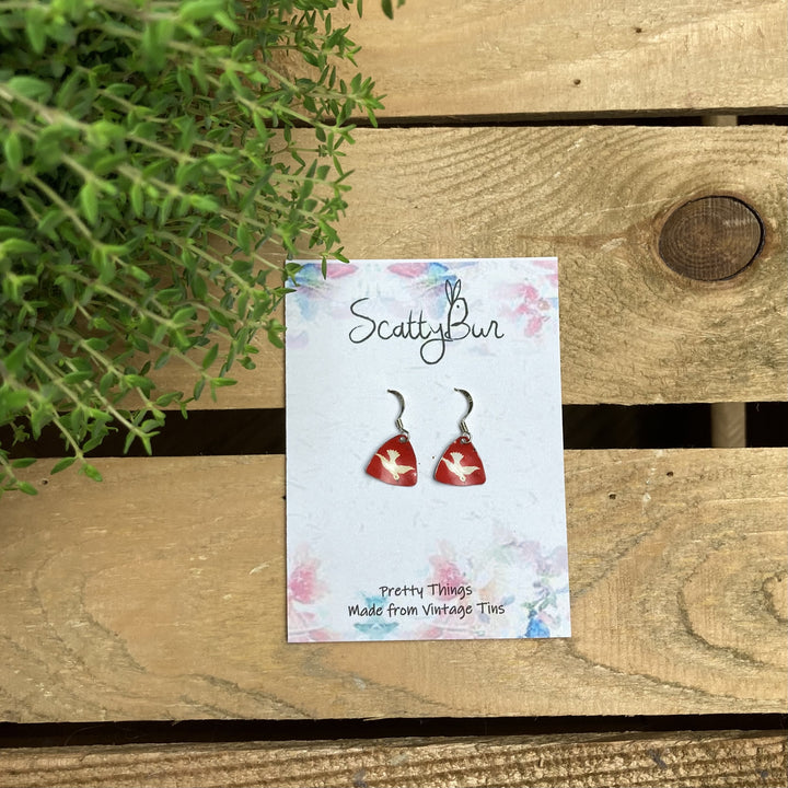 Cornish Recycled Small Triangle Earrings