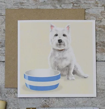 Dog & Bowl Card