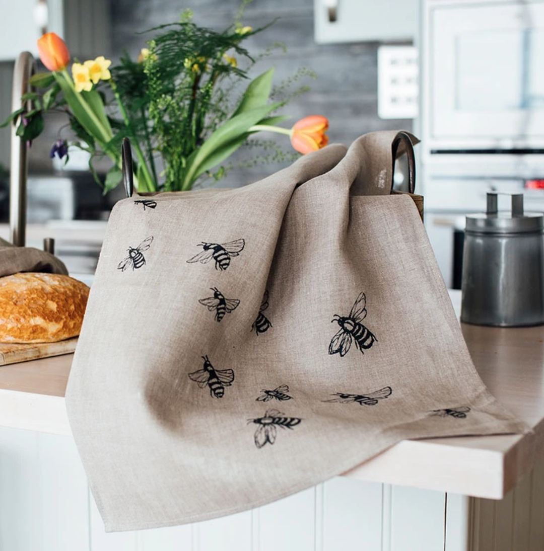 Tea Towel - Natural Bee