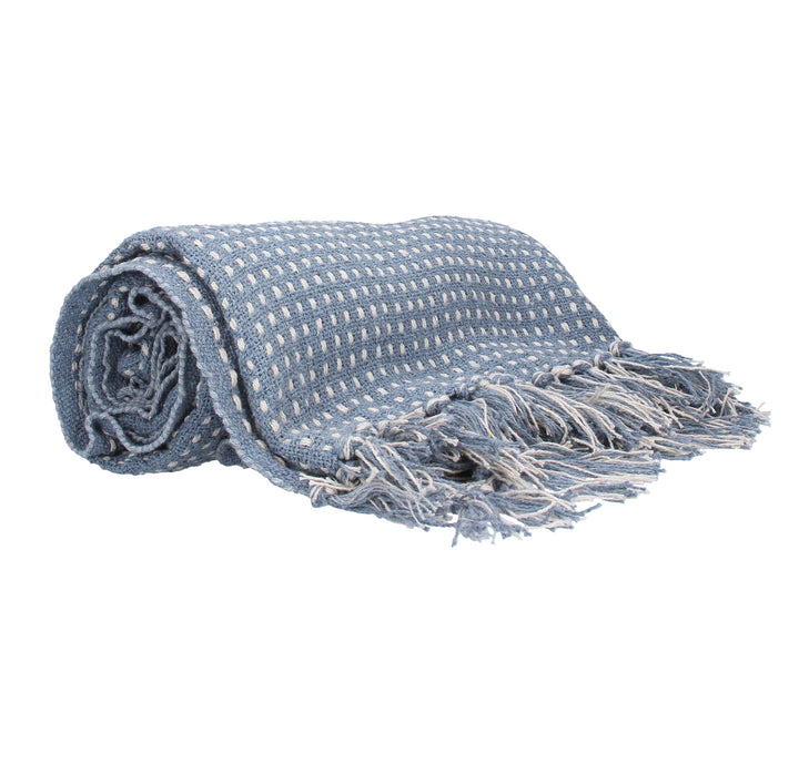 Woven Slab Stitch Cotton Throw (Mixed Colours)