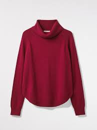 Shore Curve Hem Jumper Burgundy