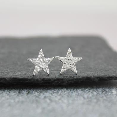 Silver Lace Stud Earrings