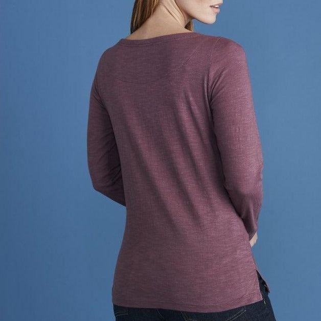 Boat Neck Top in Black Plum