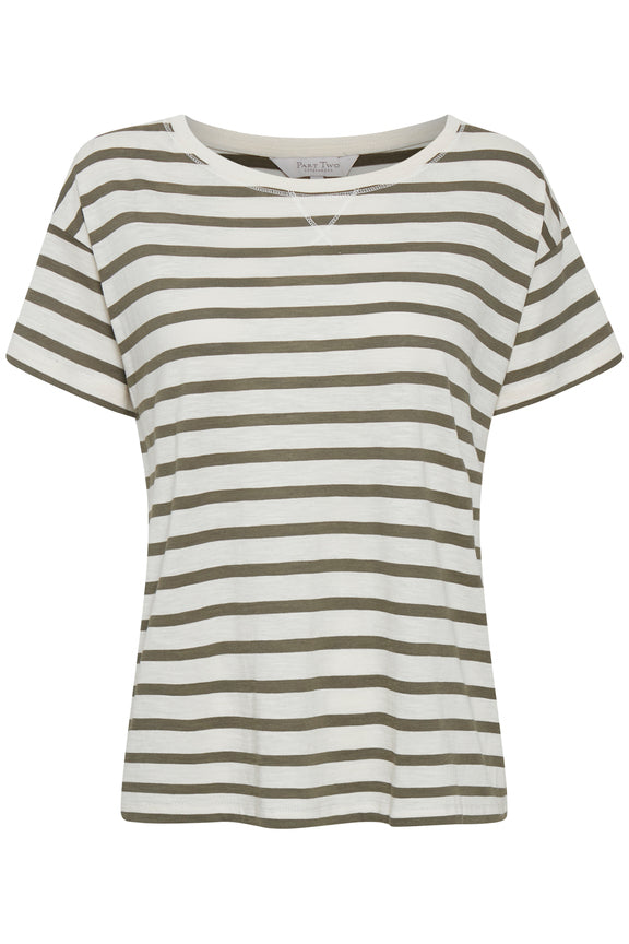 Khaki Stripe Raleigh T Shirt