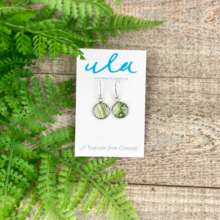 Tropical Leaf Short Wire Drop Earrings