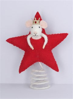 Wool Mouse and Star Tree Topper