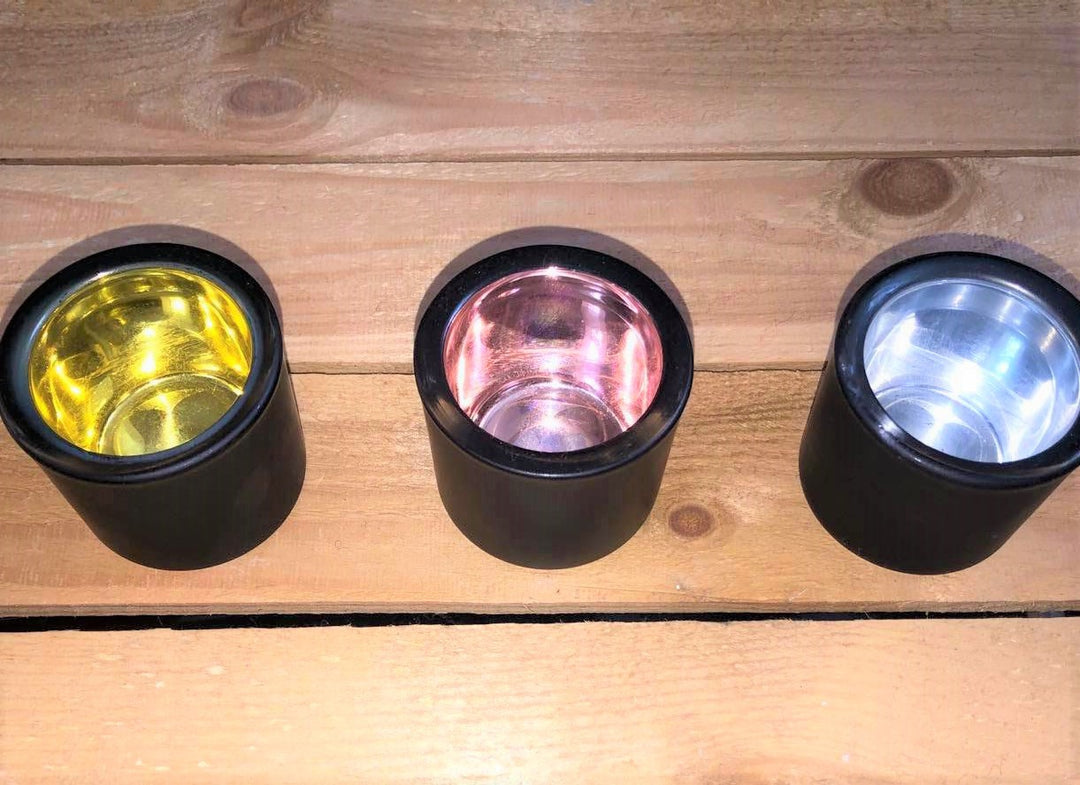 Black Tea Light Holder with Metallic Inner