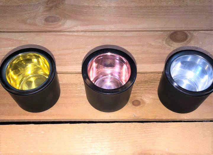 Black Tea Light Holder with Metallic Inner