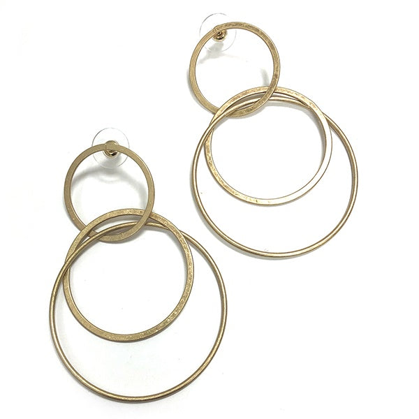 Three Intertwined Hoop Earrings