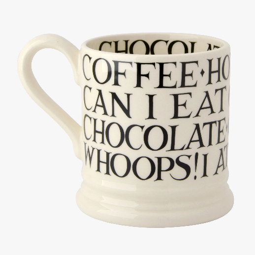 Black Toast All Over 1/2 Pint Mug