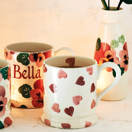 Pink Hearts 1/2 Pint Mug