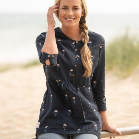 Tulip Navy Blouse