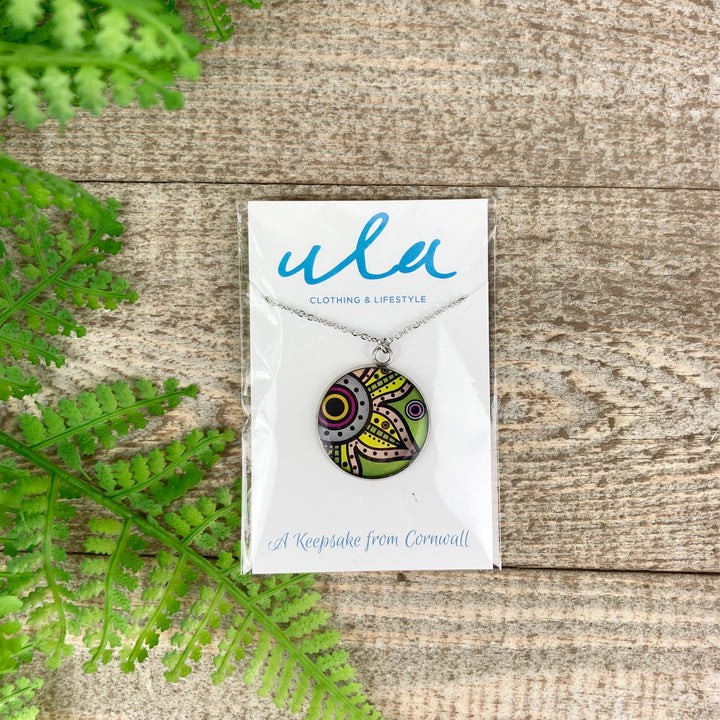 Paisley Flower Print Pendant