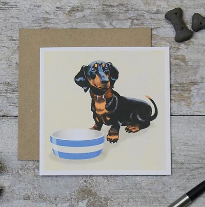 Dog & Bowl Card