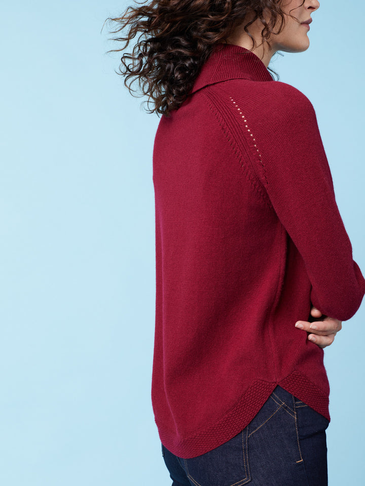 Shore Curve Hem Jumper Burgundy
