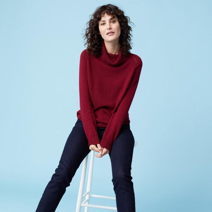 Shore Curve Hem Jumper Burgundy