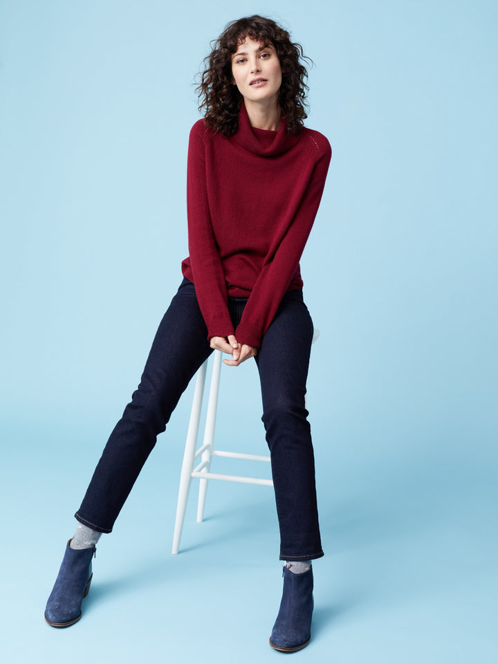 Shore Curve Hem Jumper Burgundy