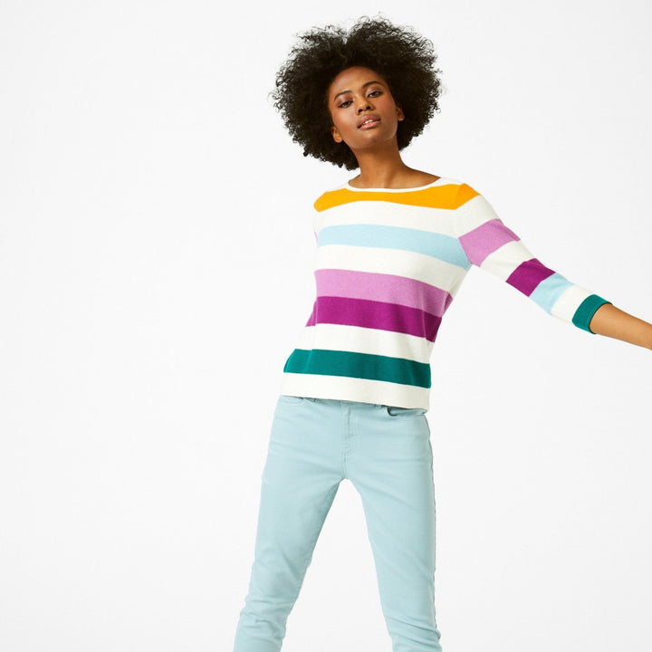 Cotton Marigold Wide Stripe Jumper