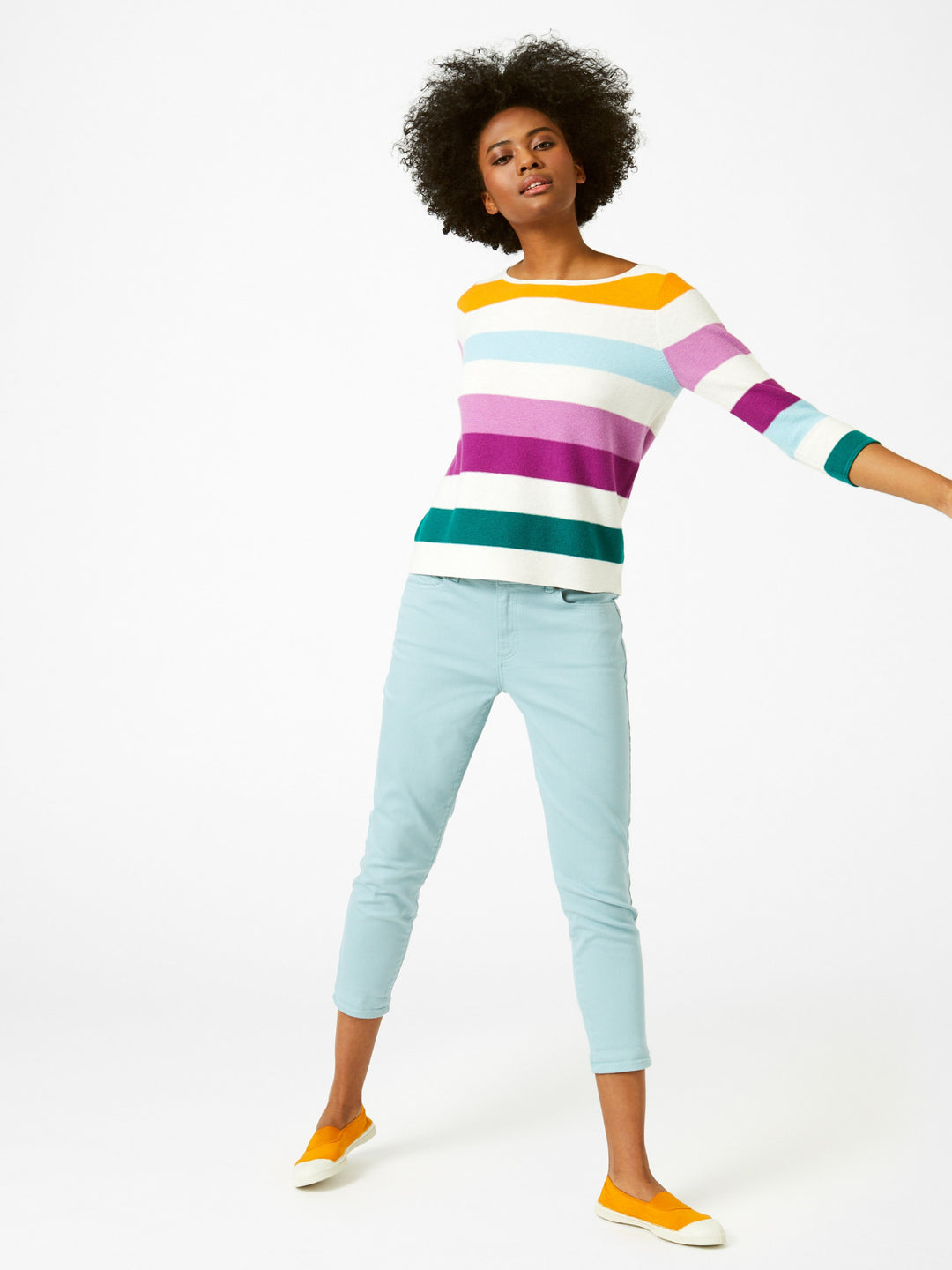 Cotton Marigold Wide Stripe Jumper