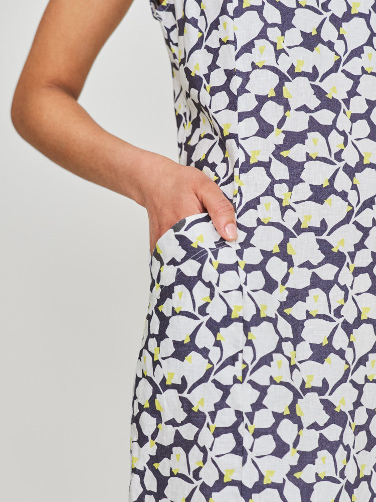 Ellinor Linen Dress - Purple Print