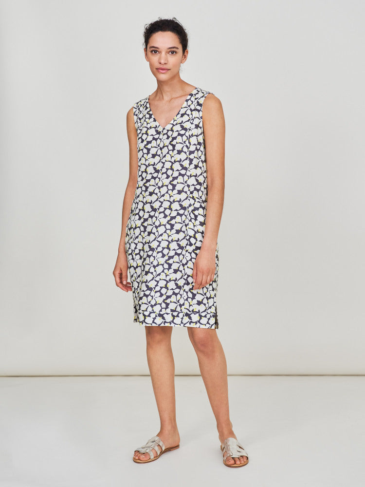 Ellinor Linen Dress - Purple Print