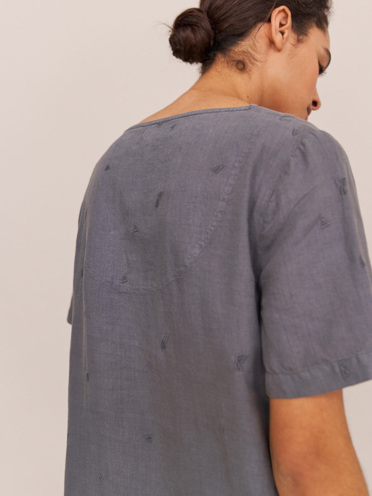 Bonita Linen Dress - Muted Purple