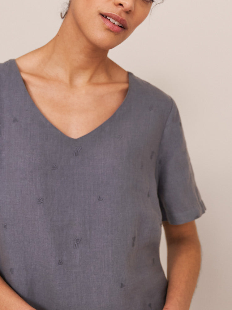 Bonita Linen Dress - Muted Purple
