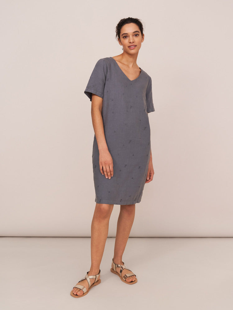 Bonita Linen Dress - Muted Purple