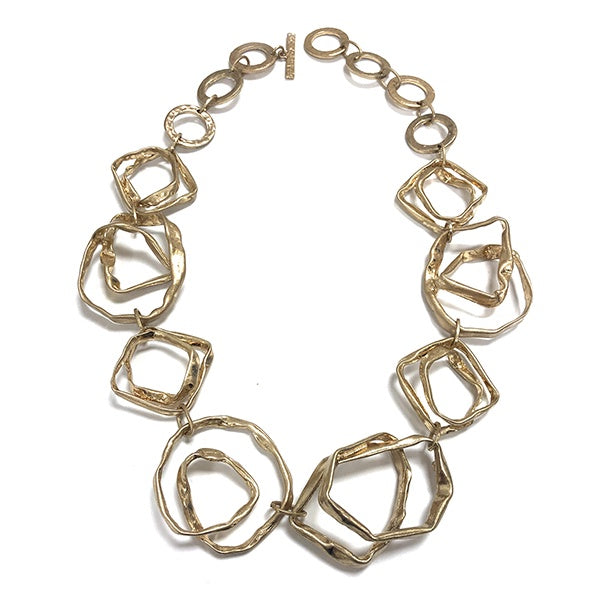 Organic Hammered Spiral Necklace