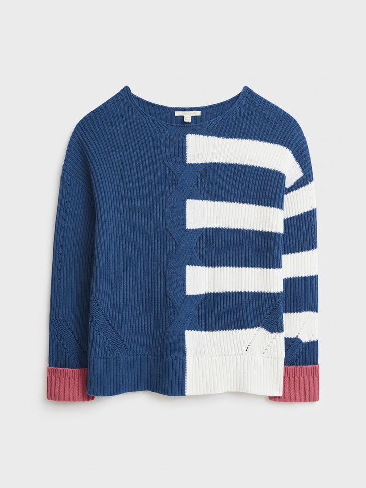 Una Blue + White Stripe Jumper