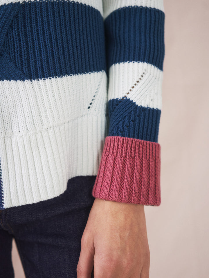 Una Blue + White Stripe Jumper