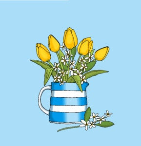 Cornish Blue Floral Card