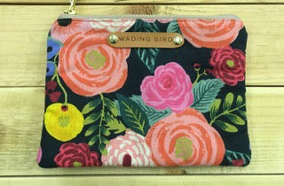 Wading Bird Floral Clutch Purse