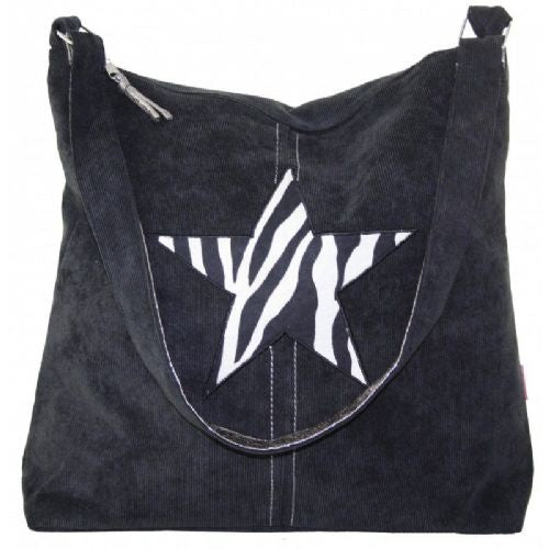 Mid Size Cord Bag with Zebra Star