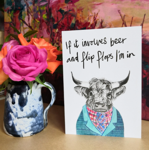Mike Highland Cow Card