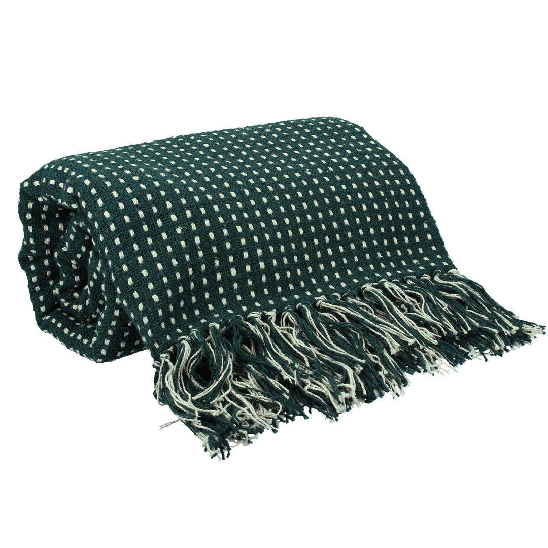 Woven Slab Stitch Cotton Throw (Mixed Colours)