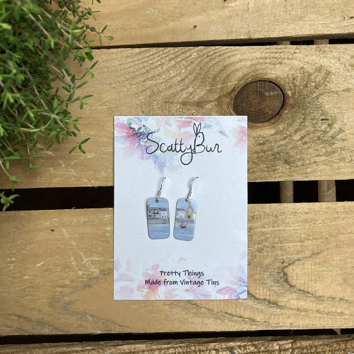 Cornish Recycled Rectangle Earrings
