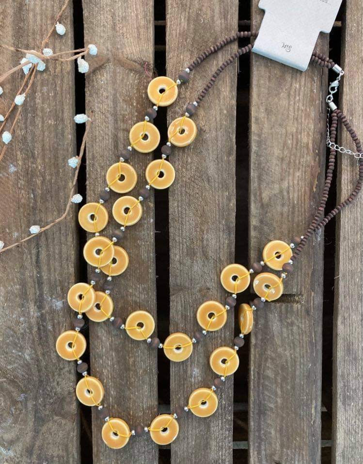 Sun Yellow Disc Necklace