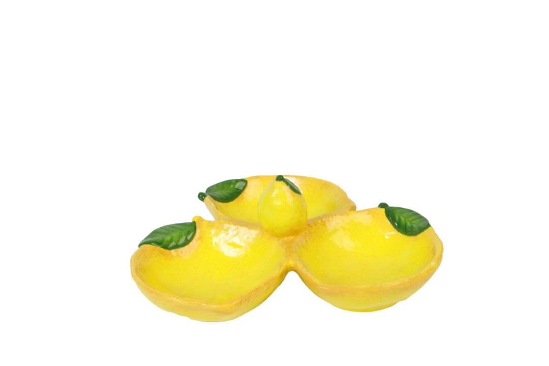 Lemon Ceramic Trio Nibble Dish