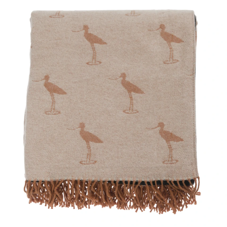 Knitted Picnic Blanket - Coastal Birds