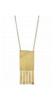 Fringe Brass Rectangle Necklace