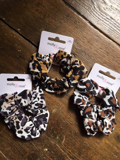 Animal print scrunchies