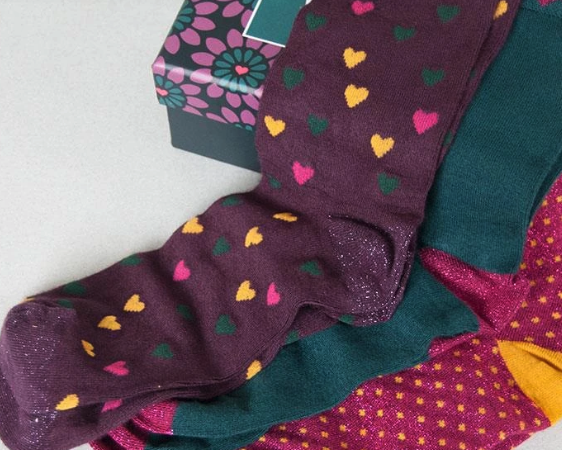Set of 3 Spots, Glitter and Hearts Lurex socks