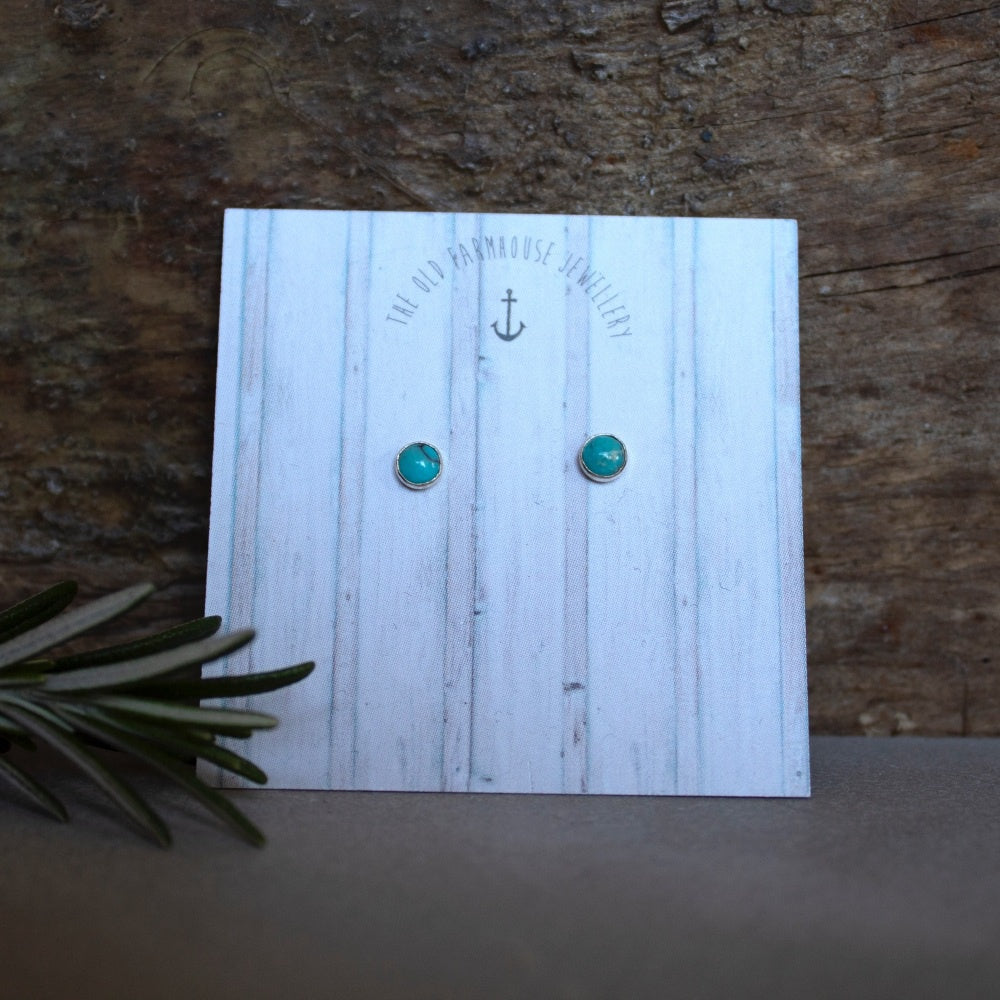 Tiny Stud with a Semi Precious Stone Setting
