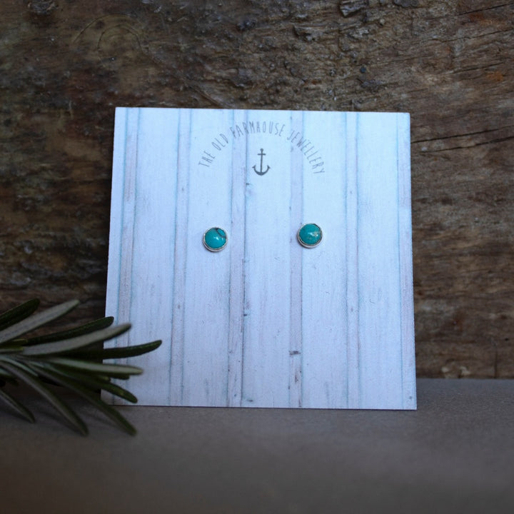 Tiny Stud with a Semi Precious Stone Setting