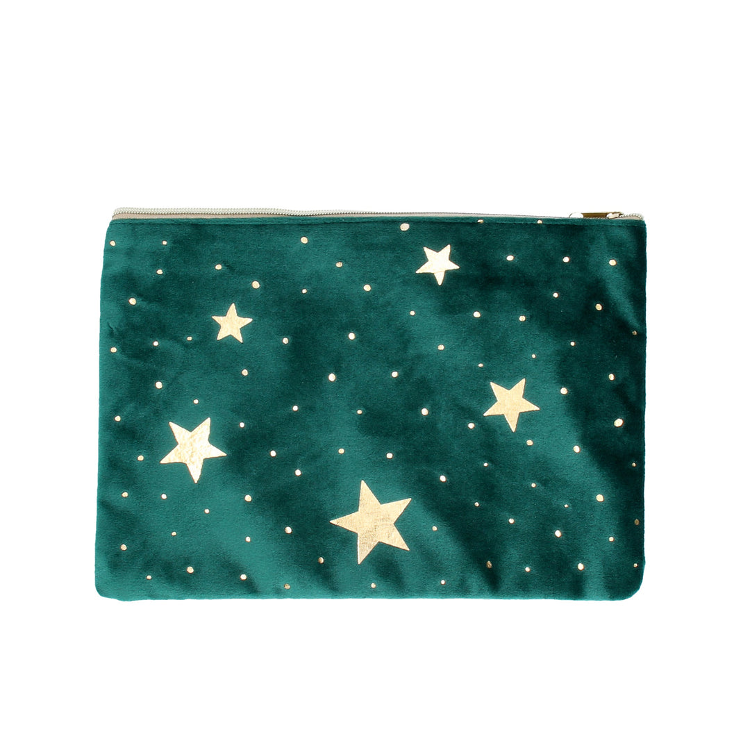 Velvet Pouch / Purse with Metallic Stars