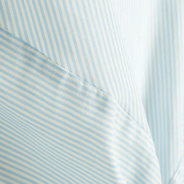 Palia Blouse - Light Blue Fine Stripe