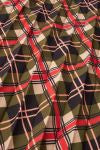 Border Plisse Skirt - Green/Red/Black Check Pattern