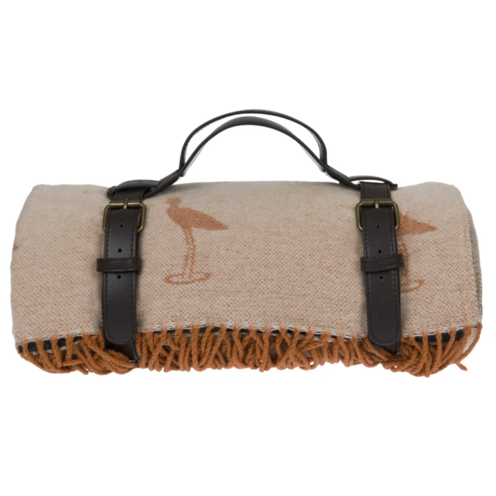 Knitted Picnic Blanket - Coastal Birds